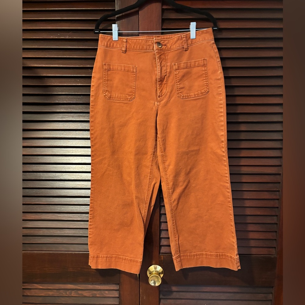 Old Navy Rust Orange High-Rise Wide-Leg Petite Pants